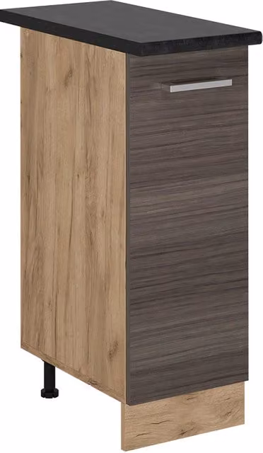 Armadio cucina dispensa alto R-Line Grigio nobile/Rovere dorato 30 cm, PL Antracite Vicco