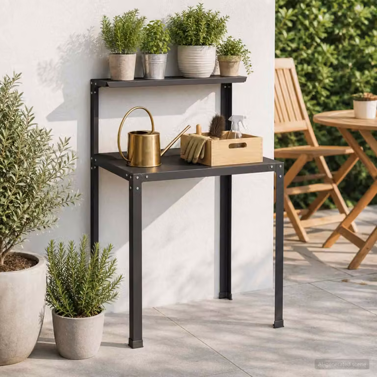 vidaXL Tavolo da rinvaso moderno in metallo nero L 100 cm x P 50 cm x H 104 cm