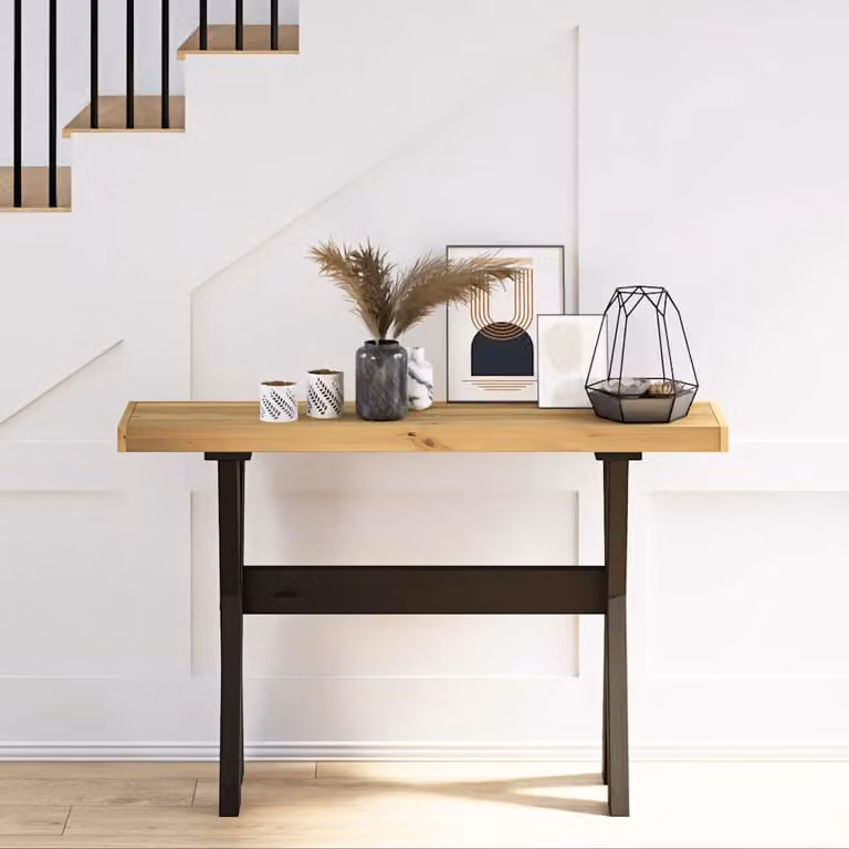 vidaXL Tavolo Consolle NOAIN Gambe Forma X 120x30x75 cm Legno Massello