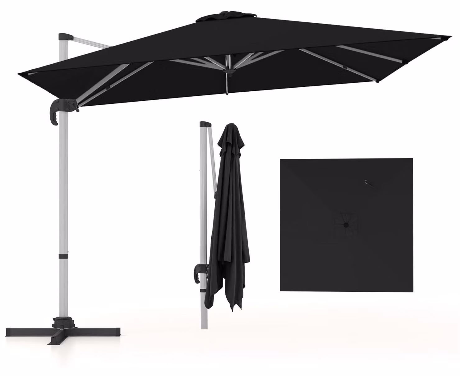 Ombrellone quadrato - Parasole - Ombrellone da giardino - Ombrellone per terrazza - Ombrellone per bancarella - 300 x 300 cm