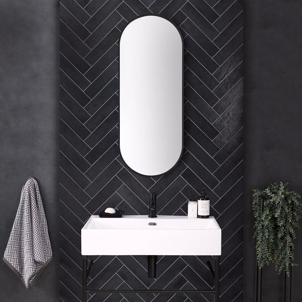 Specchio Bagno Ovale Nero 1000x400mm - Hudson Reed