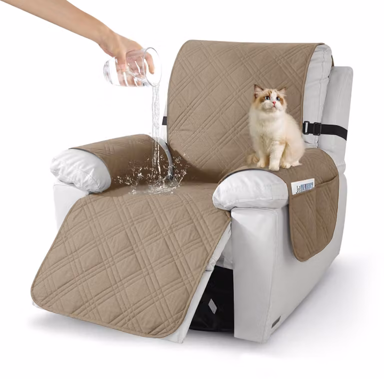 Copertura impermeabile per poltrona, cuscino per poltrona, ideale per poltrone reclinabili, con tasche laterali, antiscivolo, lavabile