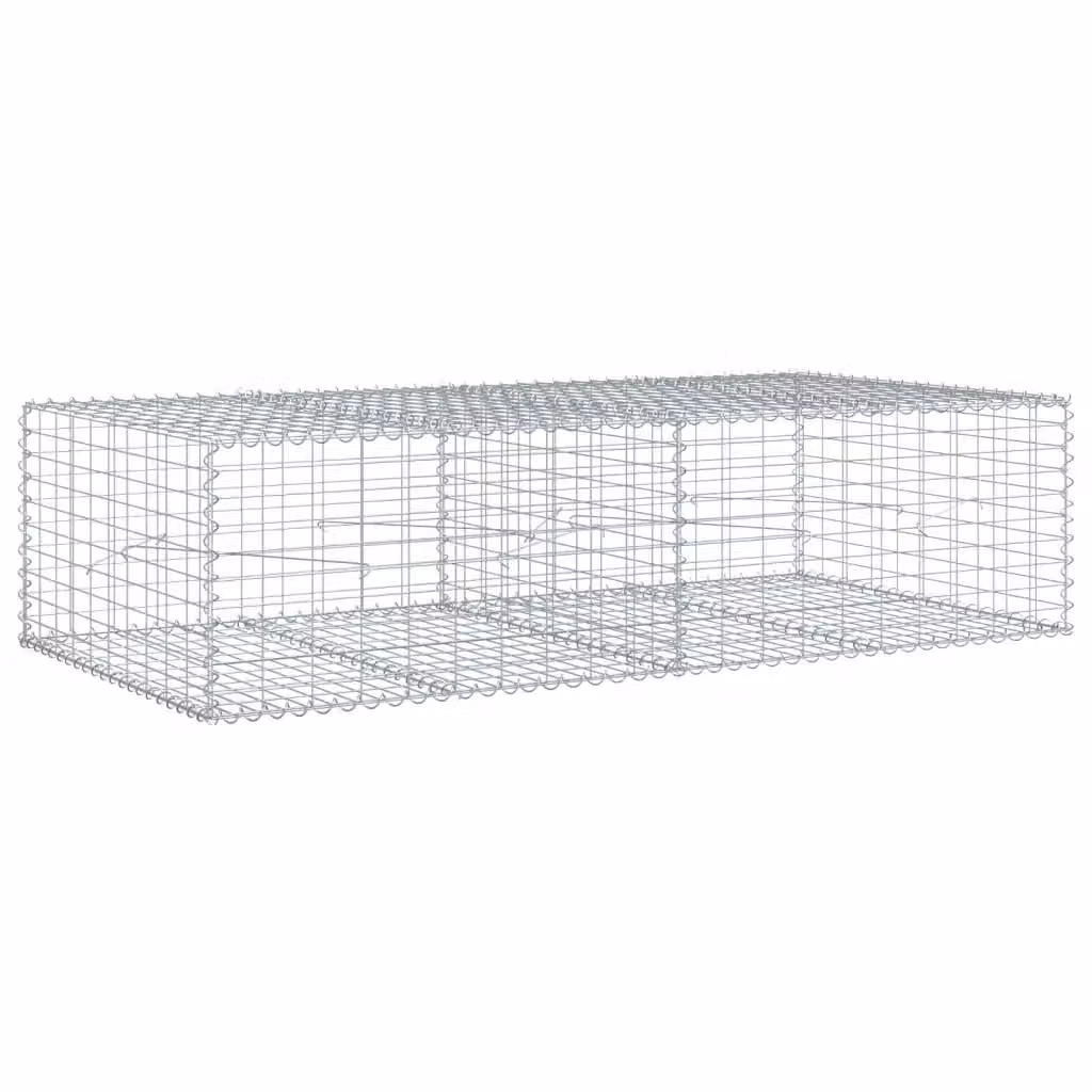 Cesto Gabbione con Copertura Videx in Acciaio Zincato Colore Argento L/P/H: 200 x 100 x 50 cm – 2