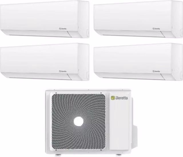 Climatizzatore Condizionatore Beretta Serie BREVA Quadri Split Inverter Bianco con Wi-Fi Opzionale e Telecomando