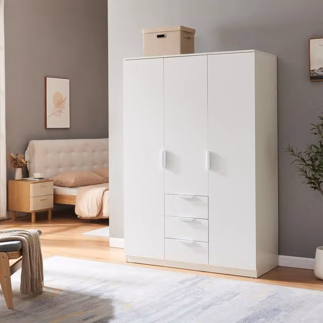 Armadio Guardaroba Eiselfing con Scomparti e Cassetti 176 x 120 x 52 cm Bianco [en.casa]