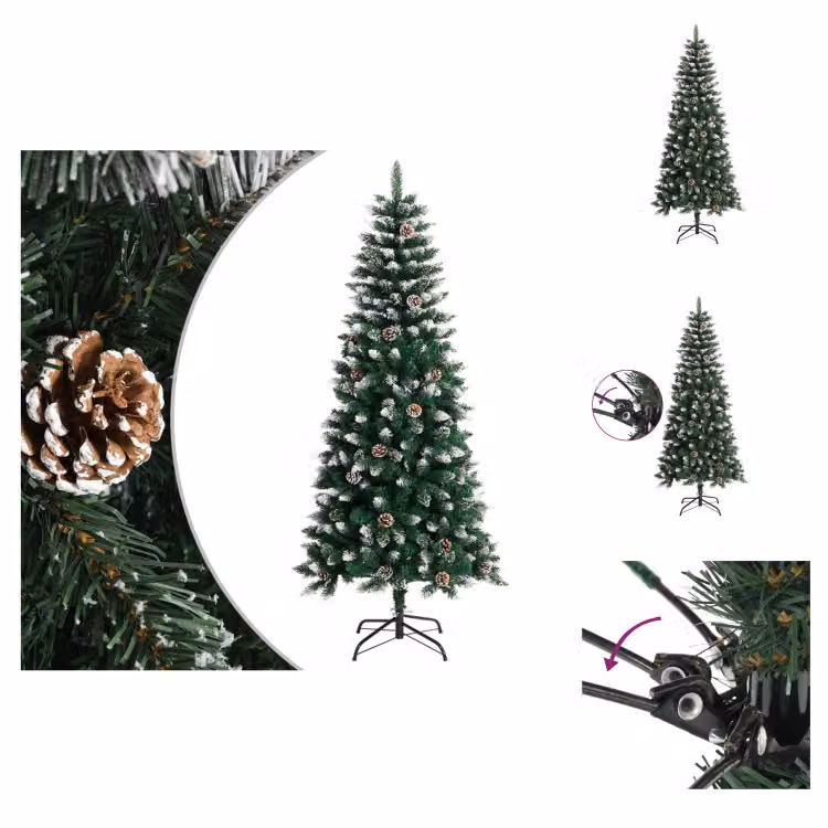 vidaXL Albero di Natale artificiale con supporto Verde 150 cm PVC - Alberi di Natale