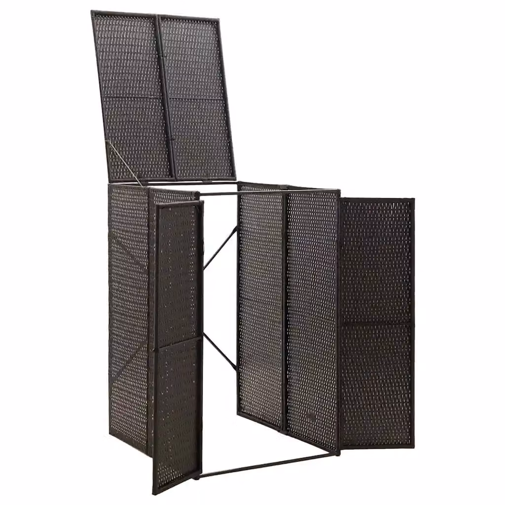 Copribidone Singolo vidaXL in Polyrattan Nero L/P/H: 70 x 80 x 117 cm – 2