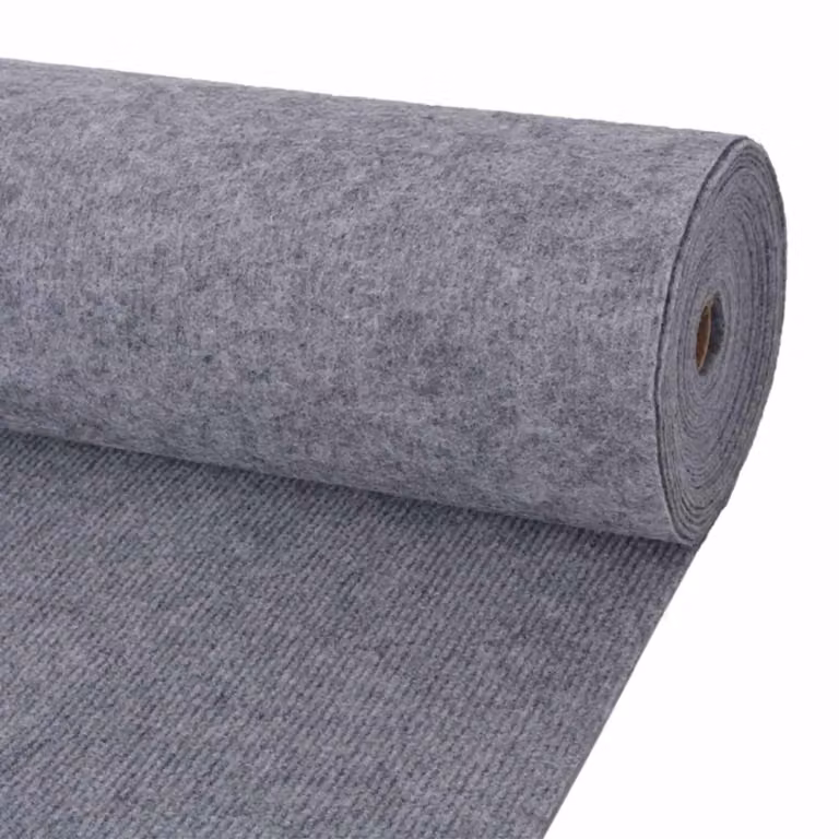 Tappeto moderno a strisce vidaXL grigio in poliestere, L: 120 cm, P: 20 m