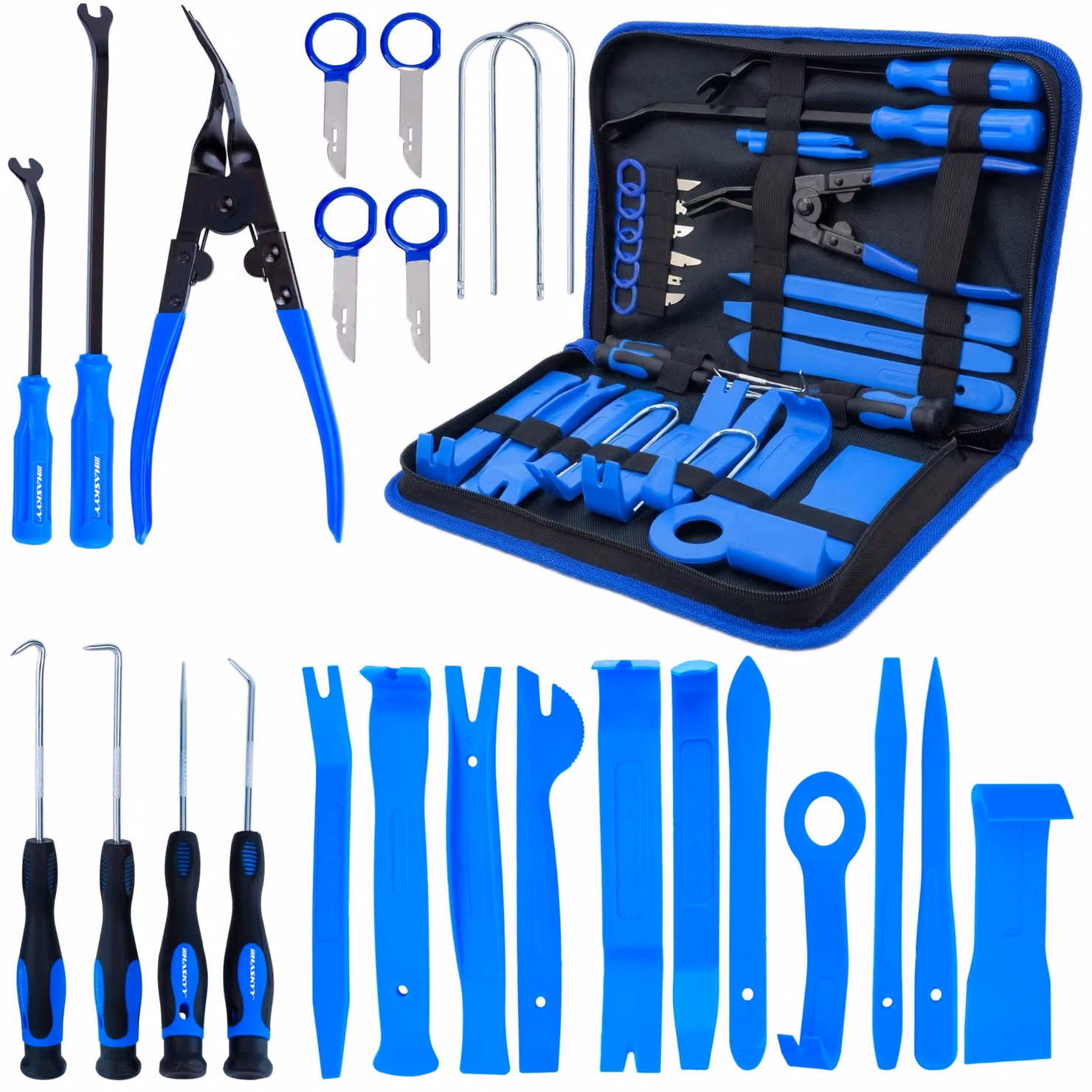 Set di 24 utensili per lo smontaggio di automobili – per rivestimenti e pannelli