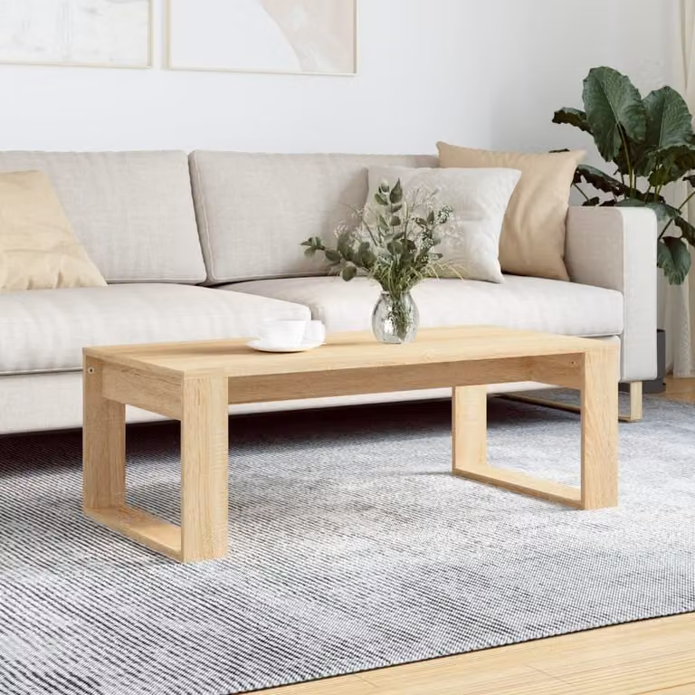 The Living Store tavolino in rovere Sonoma 102x50x35 cm materiale a base di legno