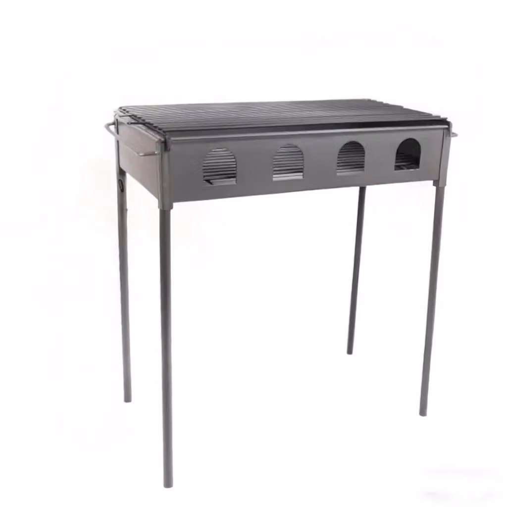 Barbecue a carbone portatile XYLO grigio in metallo per giardino e campeggio H: 70 cm, L: 38 cm, P: 38 cm – 2
