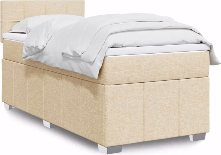 Maison Exclusive - Letto boxspring con materasso Crema 100x200 cm Tessuto