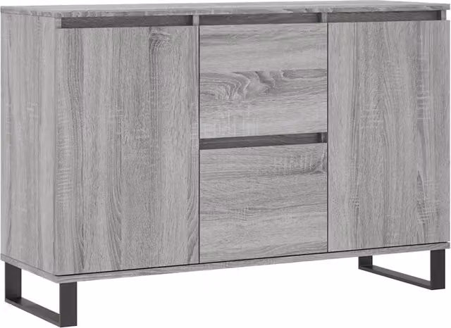 Credenza Buffet Moderna in Legno Multistrato Grigio Sonoma L: 101,5 cm, P: 35 cm, H: 70 cm
