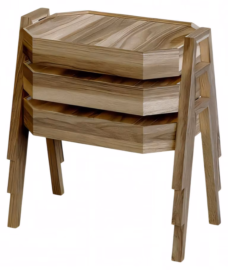 Couchtisch-Set aus Holz in Braun modern und robust