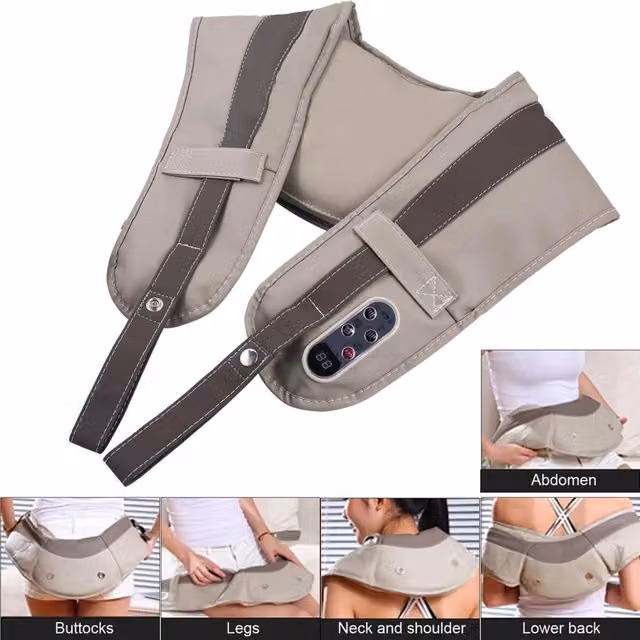 MASSAGGIATORE SHIATSU CERVICALE COLLO GAMBE GLUTEI SCHIENA TERMICO RISCLDANTE