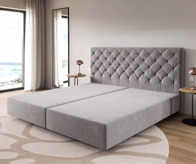 DELIFE Telaio boxspring Dream-Great microfibra grigio 200x200 cm