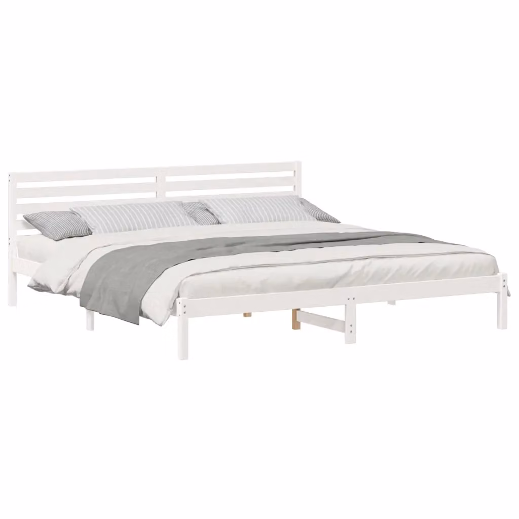 Struttura del letto vidaXL in pino massello bianco L: 200 cm, P: 210 cm, H: 80,5 cm – 2