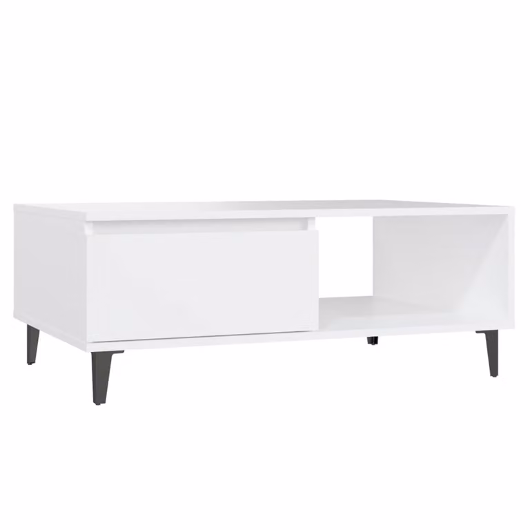 Tavolino da Salotto Bianco 90x60x35 cm in Legno Multistrato