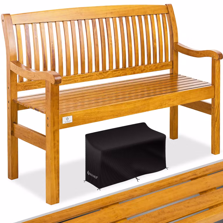 Panca da giardino KESSER® in legno, panca per parco resistente alle intemperie, adatta per 3-4 persone, con capacità di carico di 320 kg, inclusa copertura