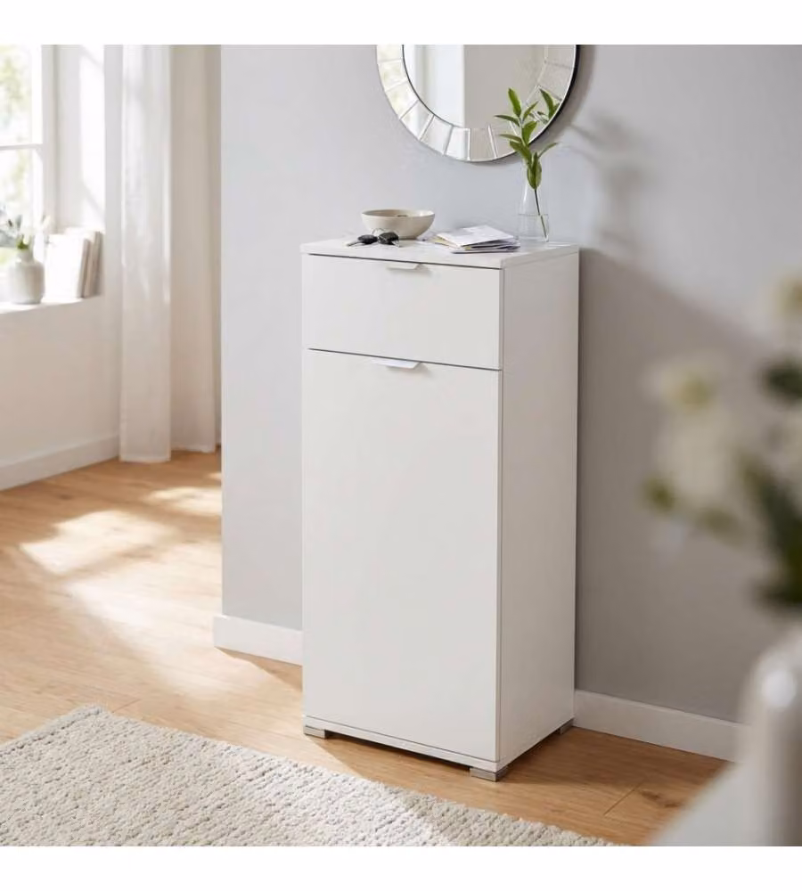 Cosma Mobiletto Bianco 1 Anta 1 Cassetto 45x38x103 cm Truciolare