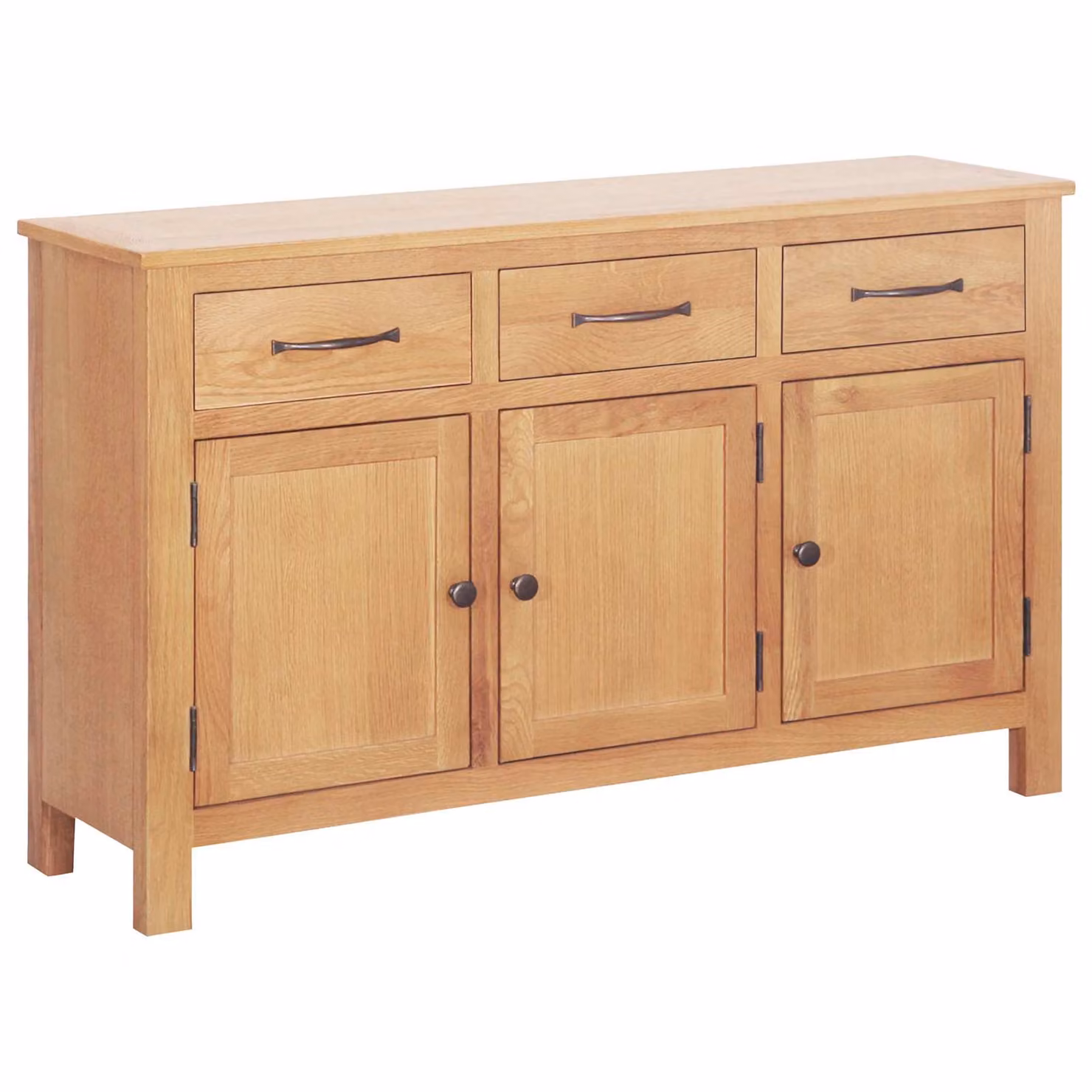 vidaXL Credenza in legno di quercia massiccio marrone L: 112 cm, P: 33.5 cm, H: 70 cm