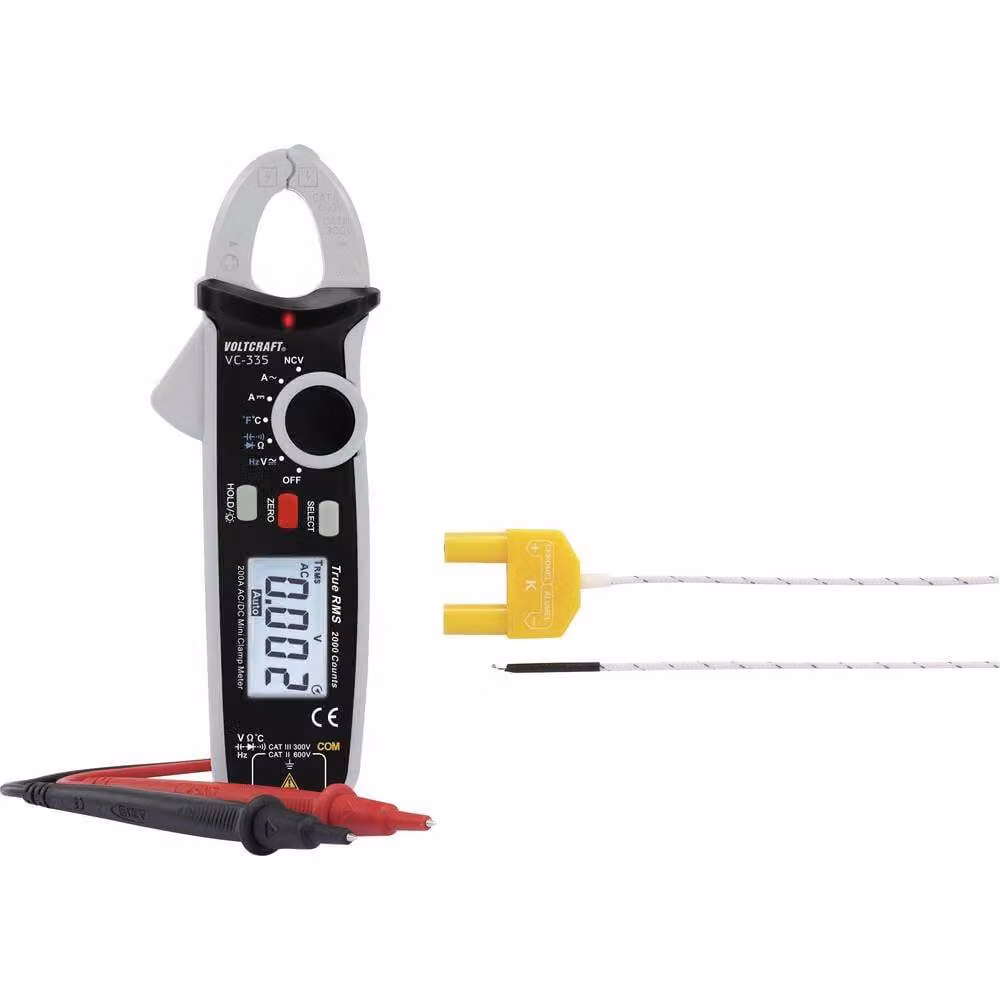 VOLTCRAFT VC-335 Pinza amperometrica calibrata (ISO) digitale CAT II 600 V, CAT III 300 V Display (conteggi): 2000