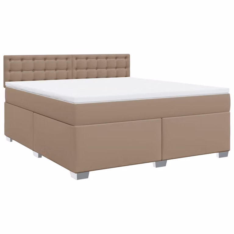 Giroletto a Molle con Materasso Cappuccino 180x200cm Pelle finta
