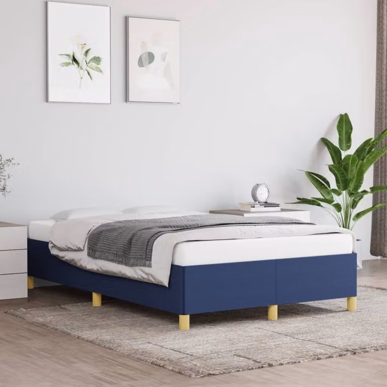 The Living Store struttura letto blu 120x200 cm in tessuto