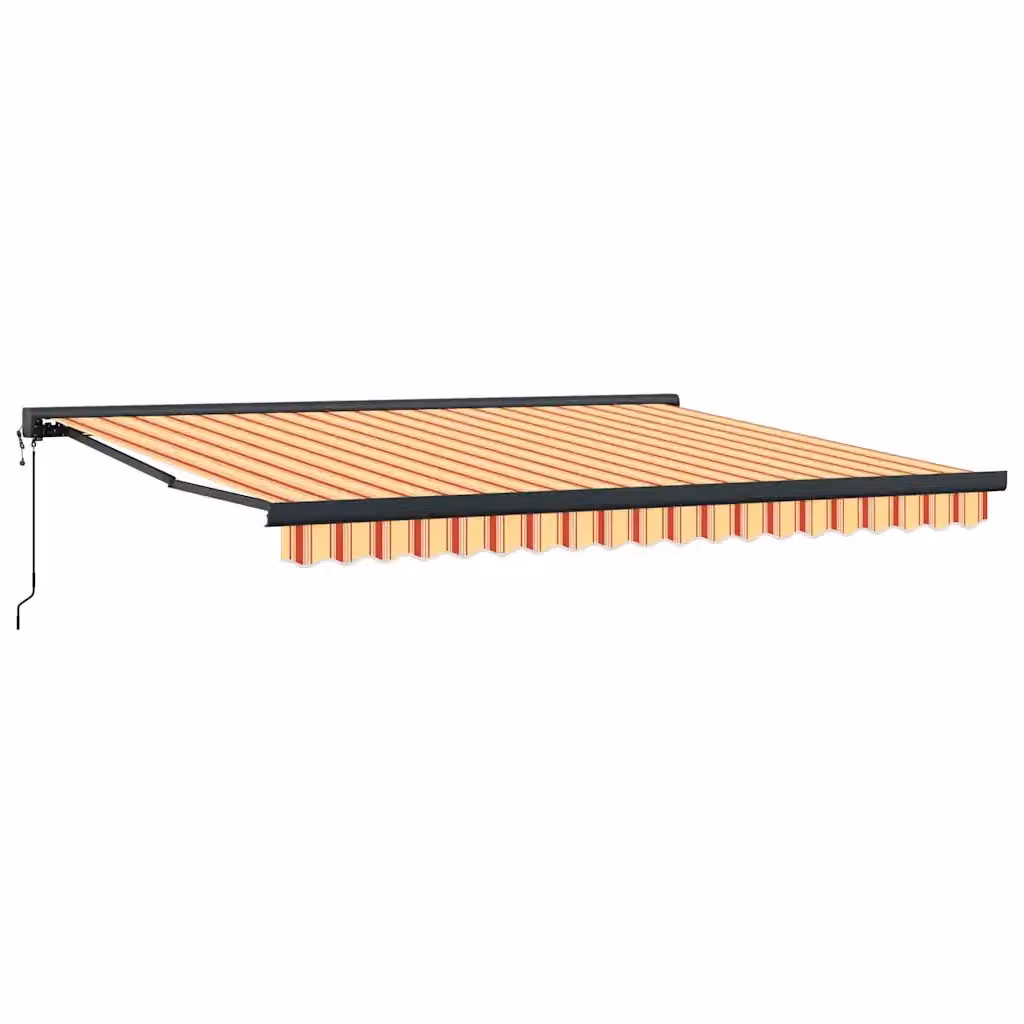 Tenda Retrattile Videx con Motore, Gialla, Bianca e Nera in Poliestere e Alluminio, L: 450 cm, P: 300 cm – 2