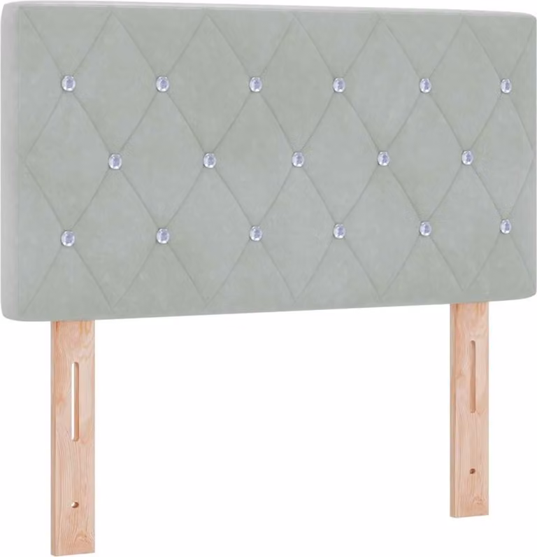 Testiera Grigio chiaro 80 cm Velluto