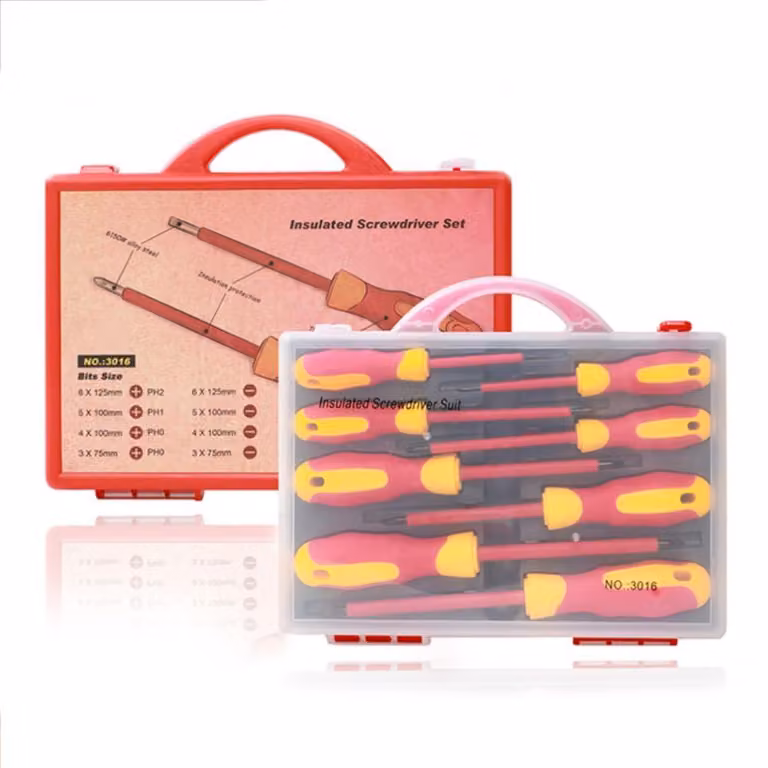 Set di cacciaviti isolati, 8 pezzi, 500V, magnetici, con impugnatura ergonomica