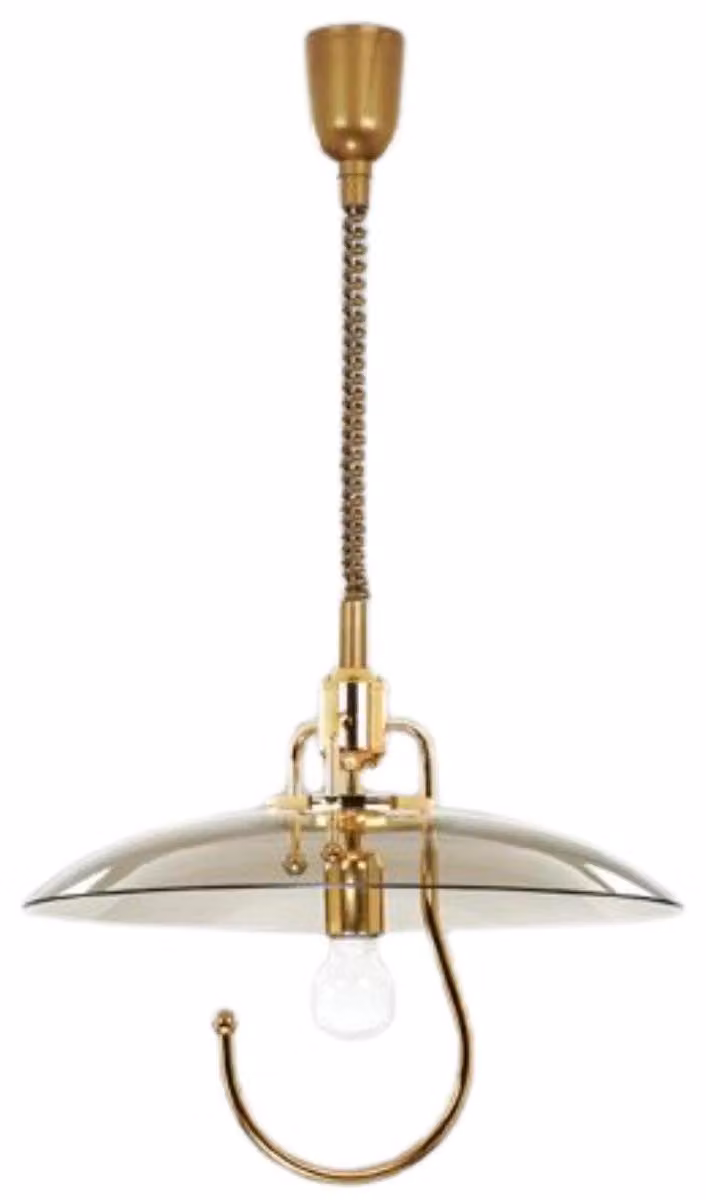 Lampada a sospensione a forma di gancio HAK, ottone e oro, 1xE27x15W, metallo, dimensioni: 125x48x48 cm, IP20, Alfa