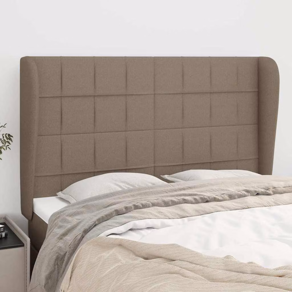 Testiera ad Orecchio vidaXL in Tessuto Beige L: 147 cm, P: 23 cm, H: 118/128 cm