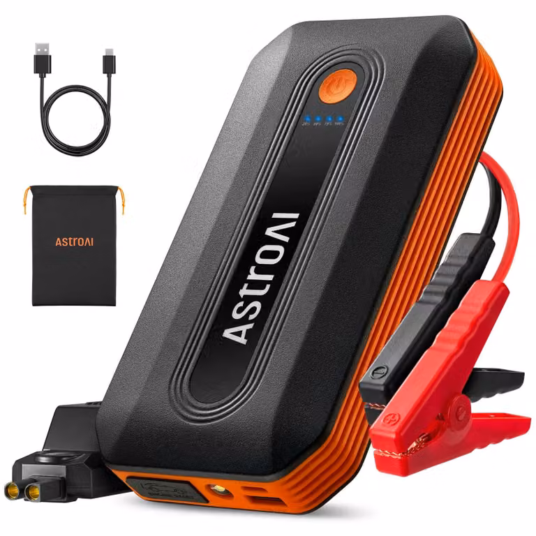 Avviatore portatile per auto - Potenza di avviamento: 2000 Ampere - Batteria al litio NMC da 12 Volt