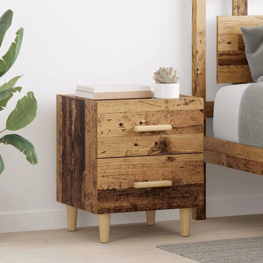 Armadietto per letto vidaXL in legno effetto rustico marrone L 40 cm, P 35 cm, H 47.5 cm