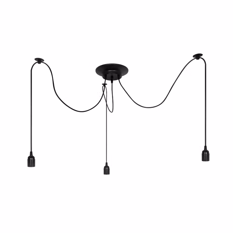 Plafoniera Lampada a sospensione ARANEA 3xE27 nero EDO777187 EDO