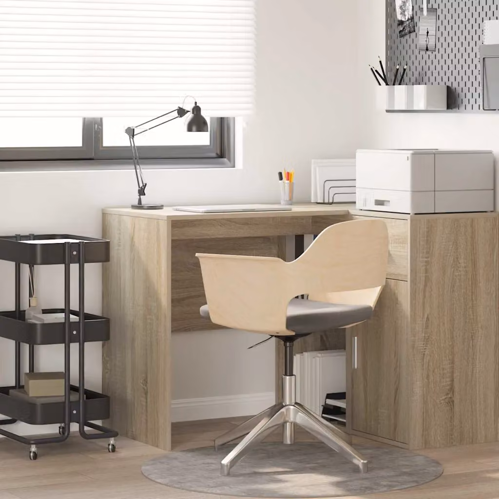 Scrivania moderna vidaXL in legno ingegnerizzato rovere sonoma, L 102 x P 50 x H 75 cm