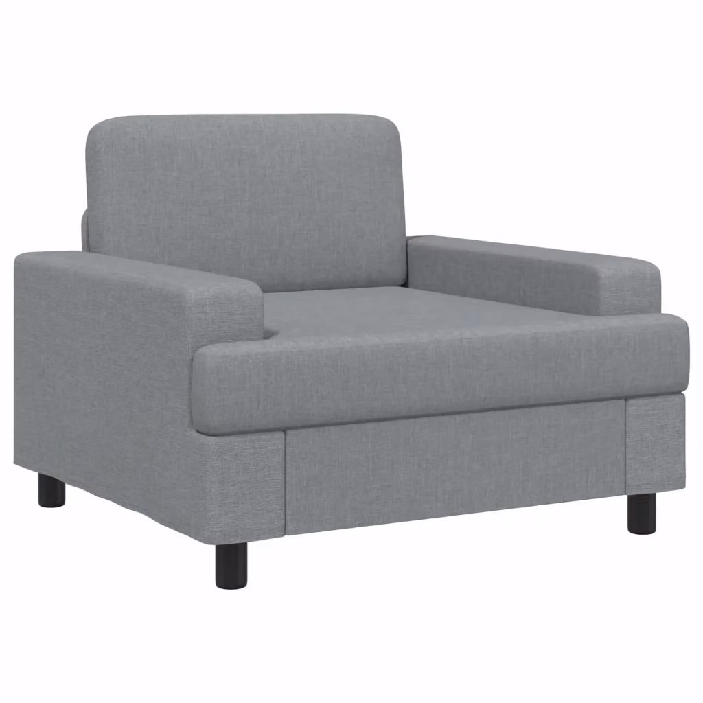 Poltrona relax moderna vidaXL in tessuto grigio con braccioli e imbottitura in schiuma per soggiorno o camera da letto – 2