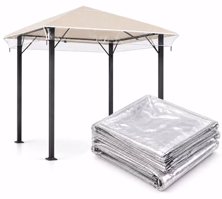 Telo copri-tetto - Sostitutivo del tetto - 2,5 x 2,5 m - PVC - Impermeabile - Resistente ai raggi UV - Bordi rinforzati in tessuto Oxford - Bianco