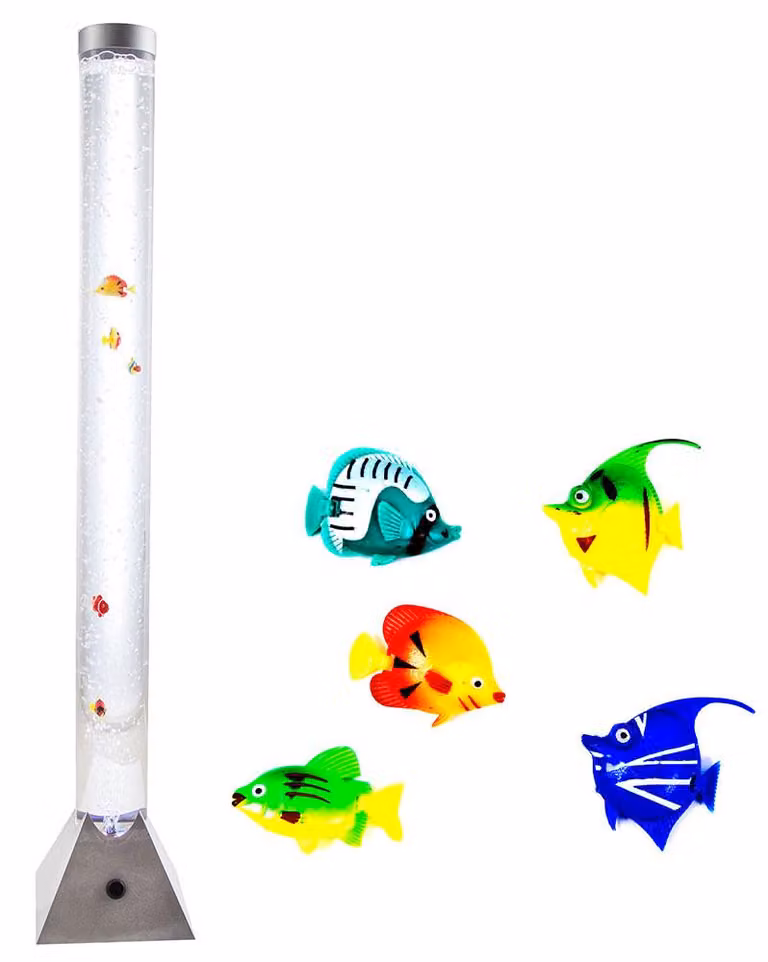 Lampada da terra LED RGB, pesce, cambia colore, H 120cm