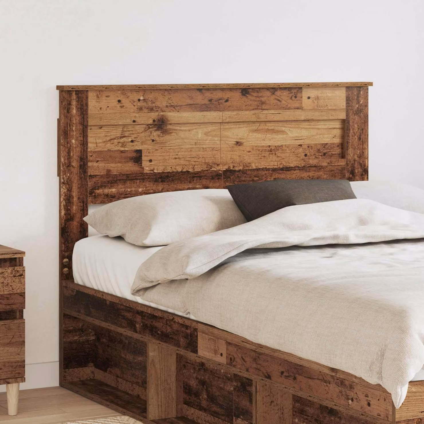 Testiera per letto vidaXL in legno ingegnerizzato marrone con finitura lucida e stile minimalista