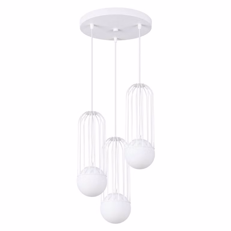 Lampada a sospensione BRINA 3P bianco 3xG9 8W acciaio 115x34x34cm Sollux Lighting
