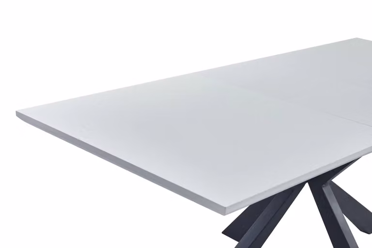 Tavolo moderno rettangolare allungabile Mobili 2G bianco e nero L: 160 cm, P: 90 cm, H: 78 cm