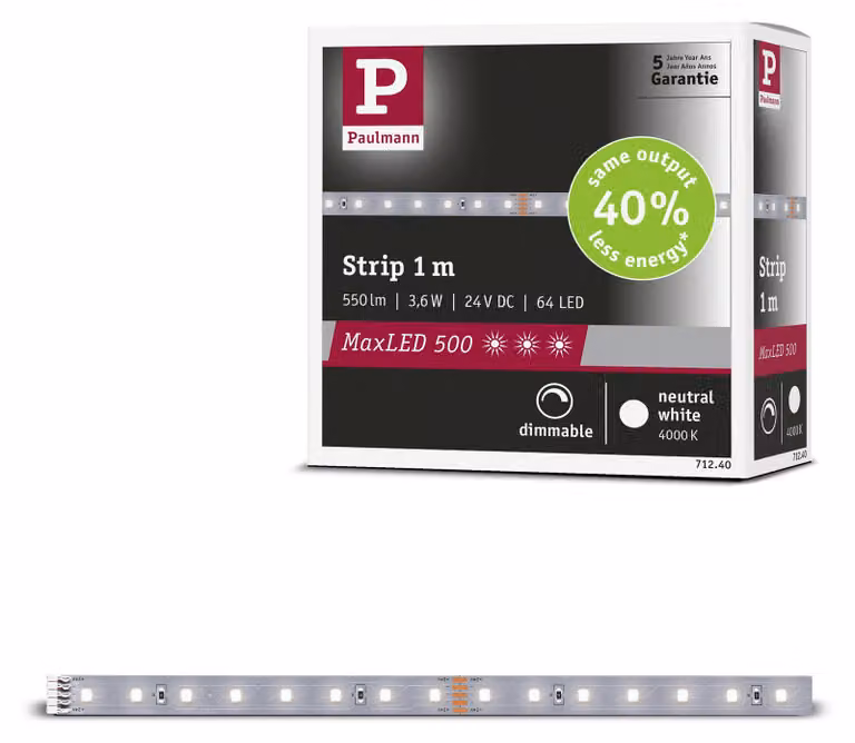Paulmann MaxLED 500: Striscia LED, luce bianca neutra, confezione singola