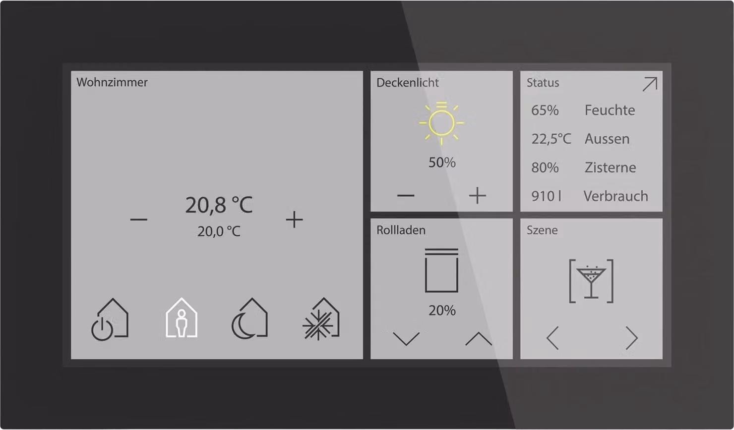 MDT KNX Glass Touch Smart 6 pollici, KNX Secure, nero, 1 pezzo.