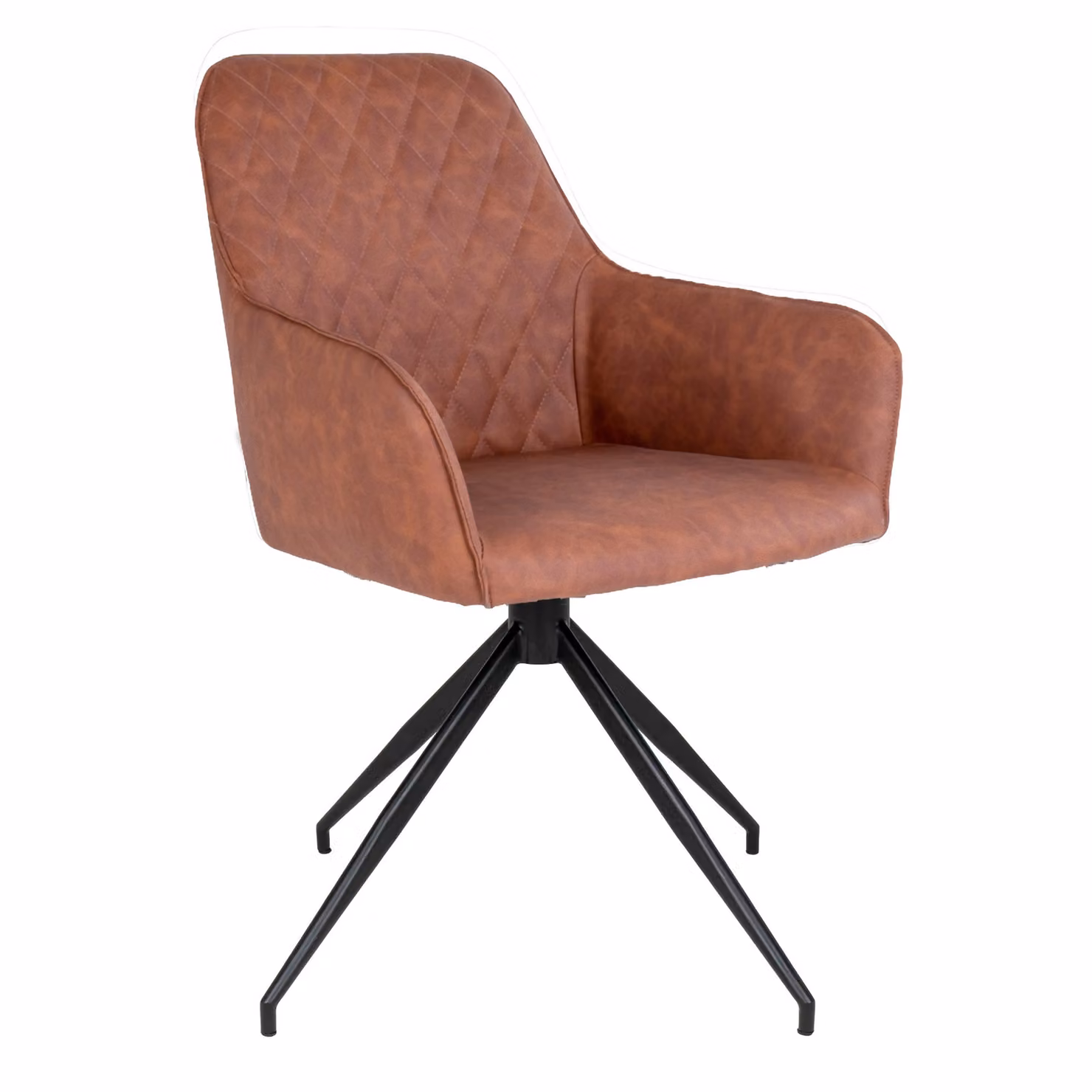 Sedia da pranzo Harbo con base girevole marrone, nera.