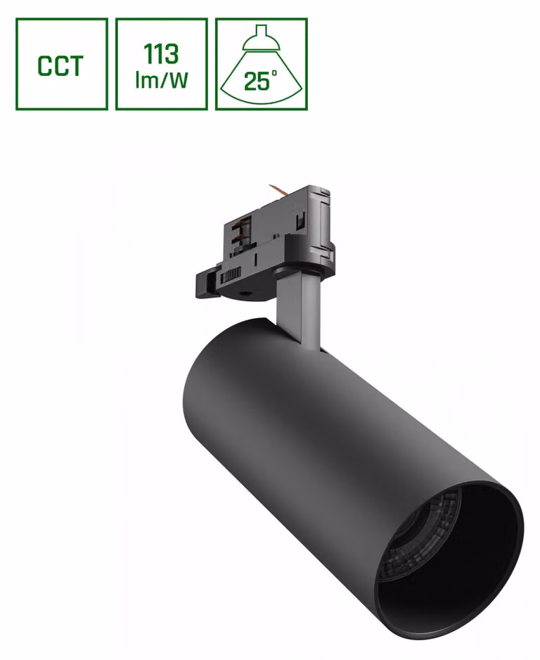 faretto a 3 circuiti ANDROMEDA PRIME 24W nero CCT 3000/4000/6000K 25°
