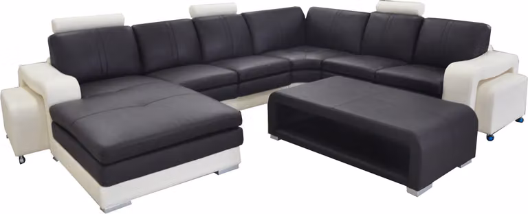 Leder Eck Sofa +USB,Couch Polster Sitz Möbel Garnitur Landschaft Modern Design