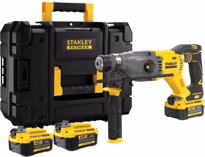 Trapano a percussione a batteria Stanley Fatmax V20 SFMCH900M22-QW, brushless, 18 V, 2 batterie da 2 Ah + caricabatterie da 2 A, energia di percussione 2,0 joule, 3 modalità