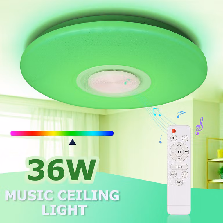 Jopassy 36W Plafoniera LED con effetto cielo stellato per la cucina, musica Bluetooth e altoparlante RGB
